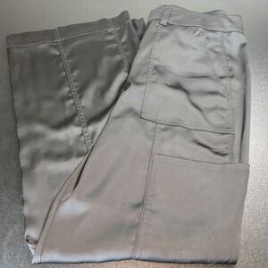 White House Black Market Wide Leg Satin Trousers - Black